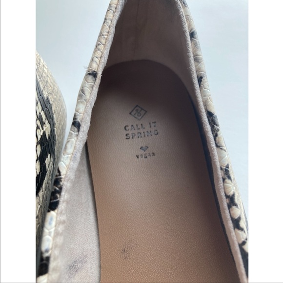 Call It Spring Vegan Snake Print Ballet Flat Loafers size 6.5 - Picture 3 of 5